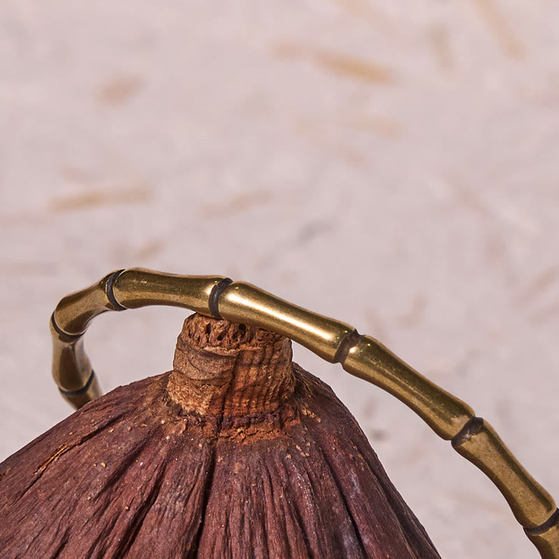 Buddha Stones Bamboo Copper Brass Luck Strength Bracelet Bangle - image 4