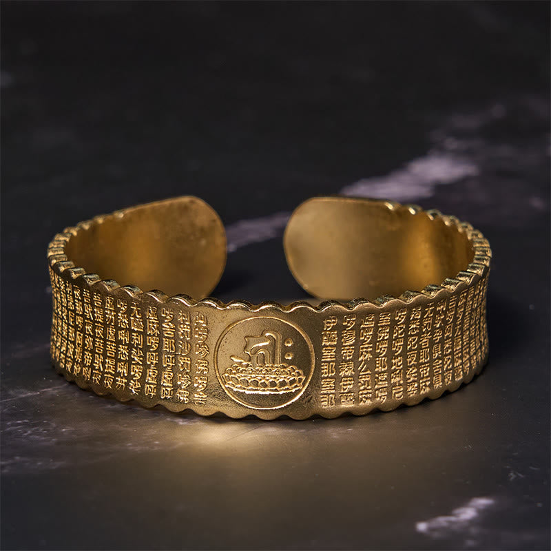 Buddha Stones Great Compassion Mantra Copper Brass Luck Self Care Bracelet Bangle - image 7
