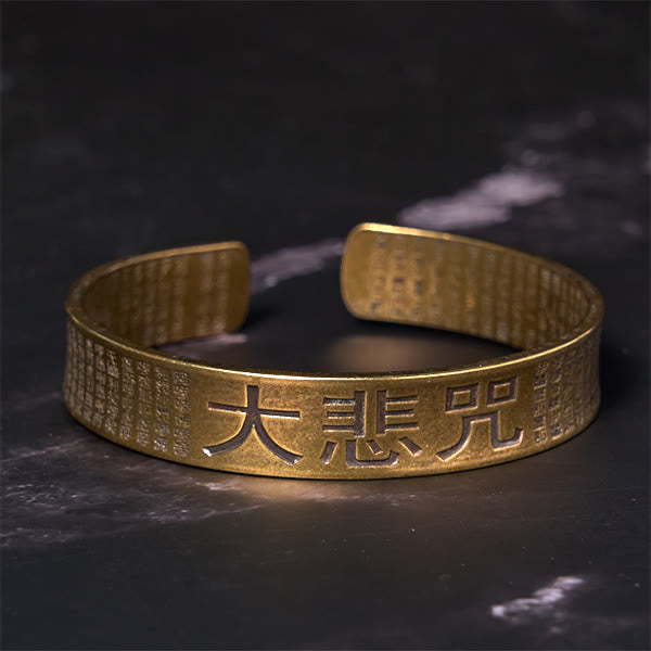 Buddha Stones Great Compassion Mantra Copper Brass Luck Power Bracelet Bangle - image 2