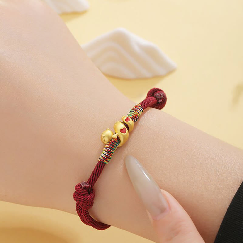 Buddha Stones Red String Copper Alloy Love Year Of The Snake Protection Braided Bracelet