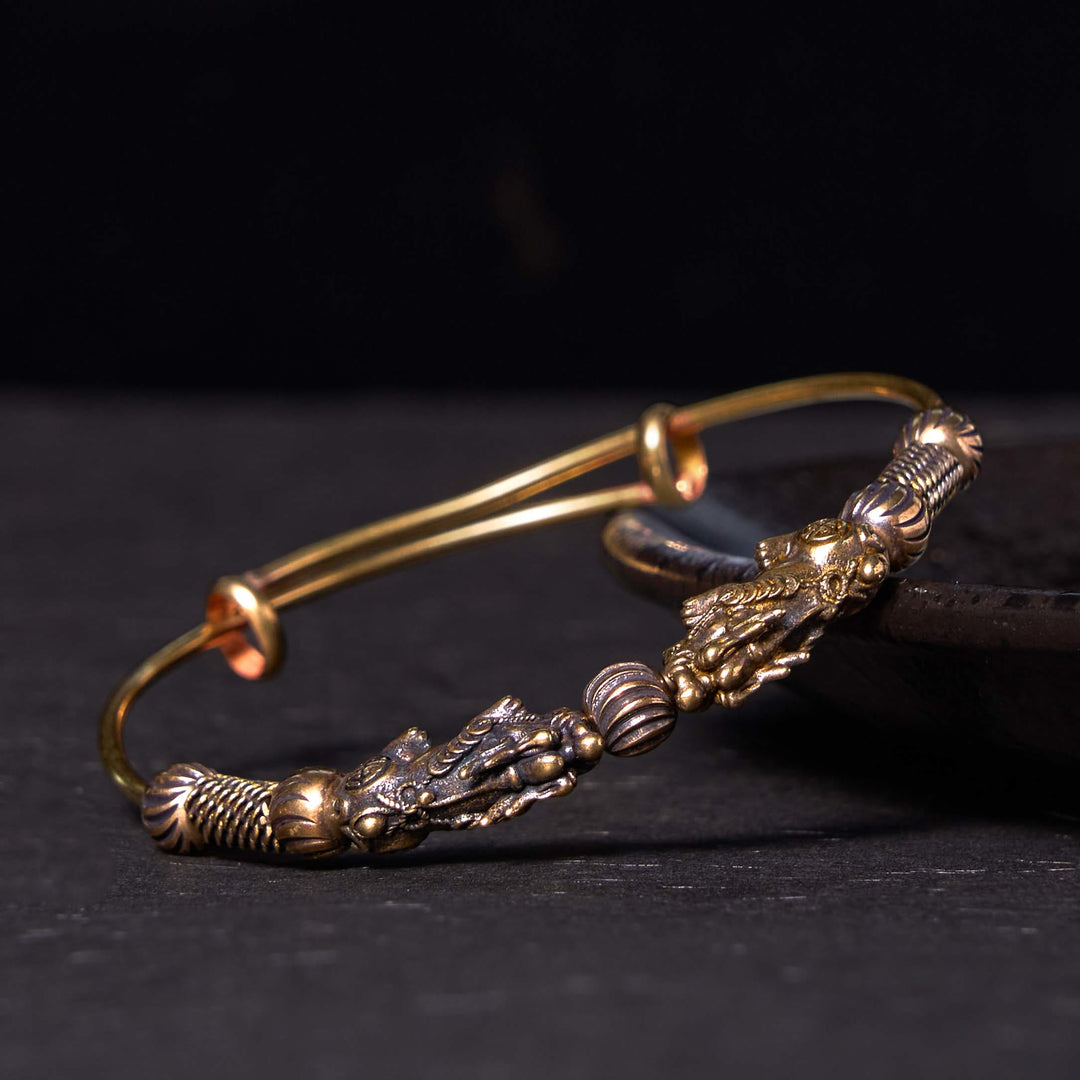 Buddha Stones Pi Xiu Copper Luck Keep Away Evil Spirits Bracelet Bangle - Copper(Wrist Circumference: 14-17cm) - image 1