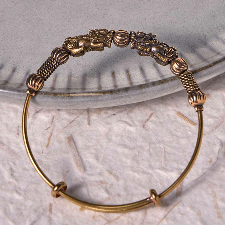 Buddha Stones Pi Xiu Copper Luck Keep Away Evil Spirits Bracelet Bangle - image 4