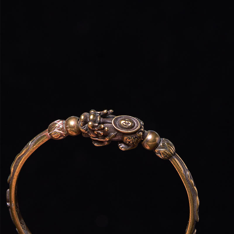 Buddha Stones Pi Xiu Carrying Coin Ingot Copper Brass Luck Wealth Bracelet Bangle - image 9