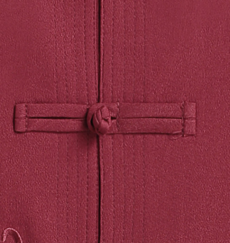 Buddha Stones Chinese New Year Embroidered Dragon Frog-button Tang Suit Hanfu Long Sleeve Top Pants Clothing Men's Set - image 4