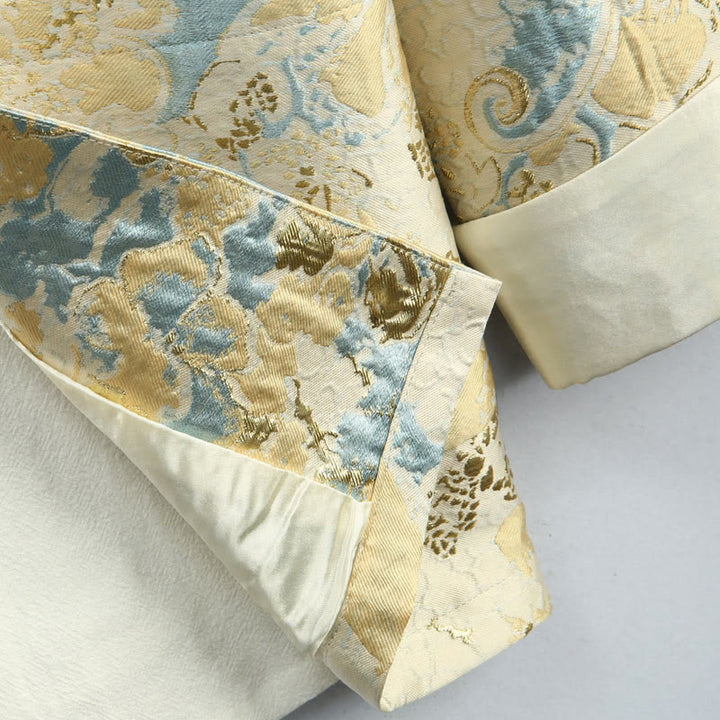 Buddha Stones Chinese New Year Jacquard Embroidery Frog-button Tang Suit Men's Jacket Shirt With Pockets - image 7