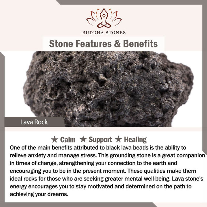 Buddha Stones "Wishing Strength to Rise from Within" Lava Rock Bracelet Includes Gift Message Card - image 8