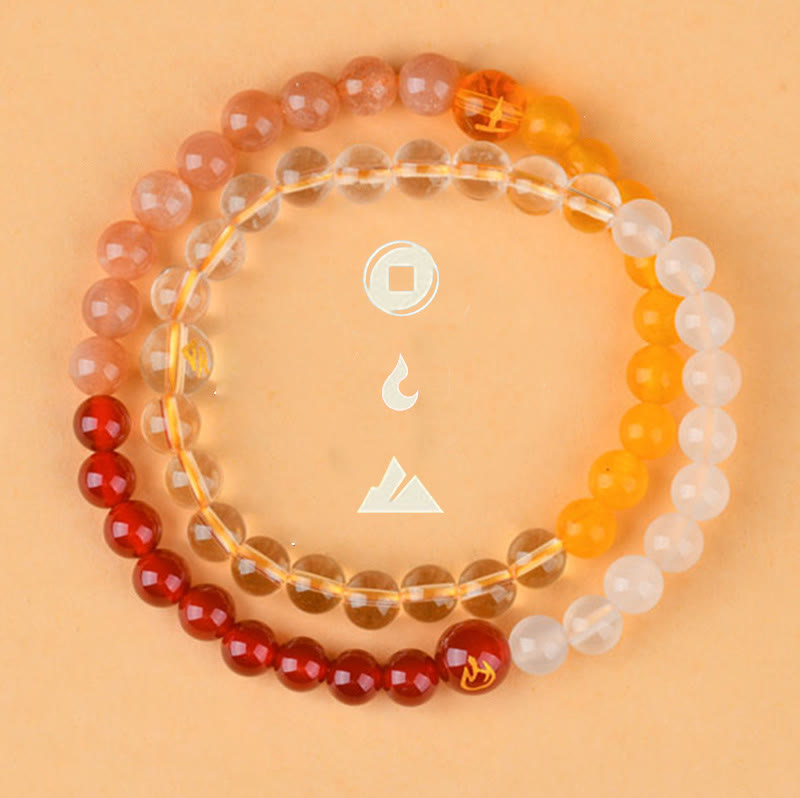 Buddha Stones Five Elements Various Crystal Agate Strawberry Quartz Wisdom Bracelet - image 24