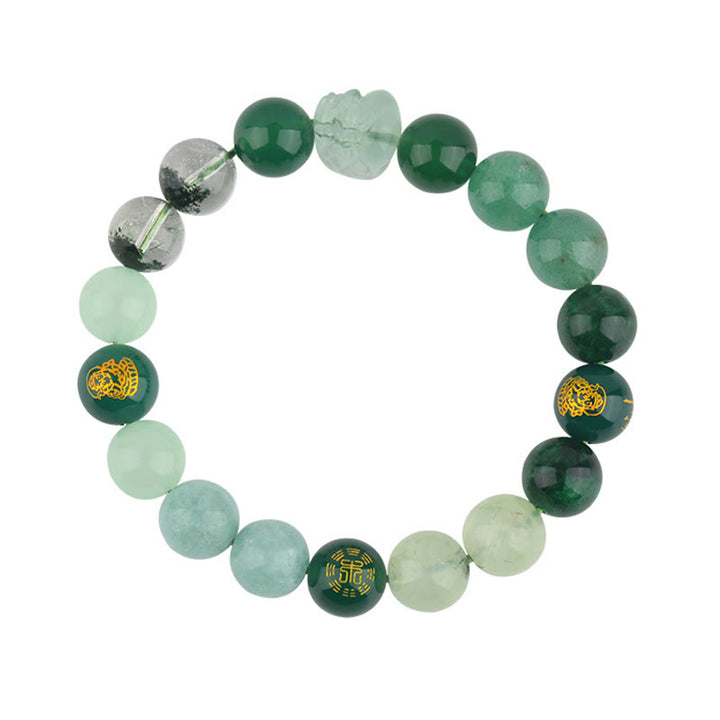 Buddha Stones Five Elements Various Crystal Agate Pixiu Wealth Bracelet - image 11