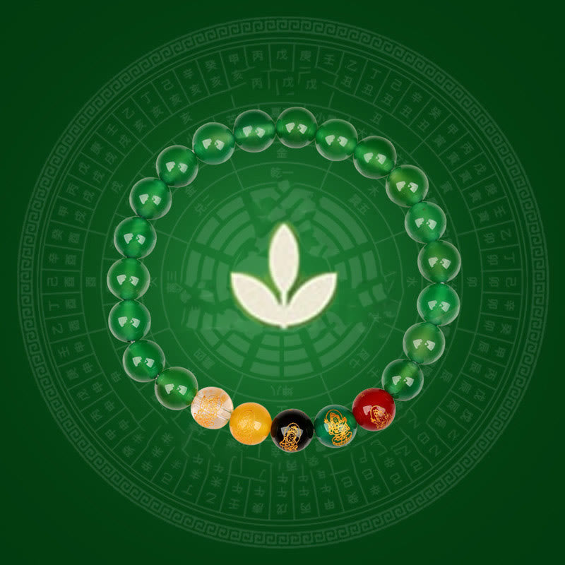 Buddha Stones Five Elements Various Agate Jambhala Luck Bracelet - image 6