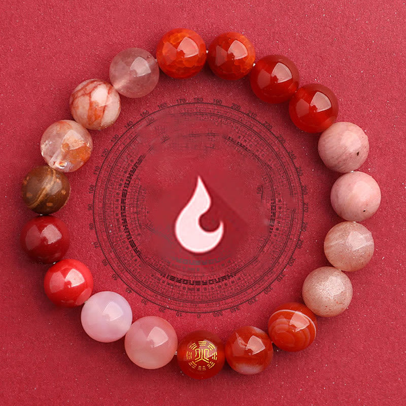 Buddha Stones Five Elements Various Agate Balance Luck Bracelet