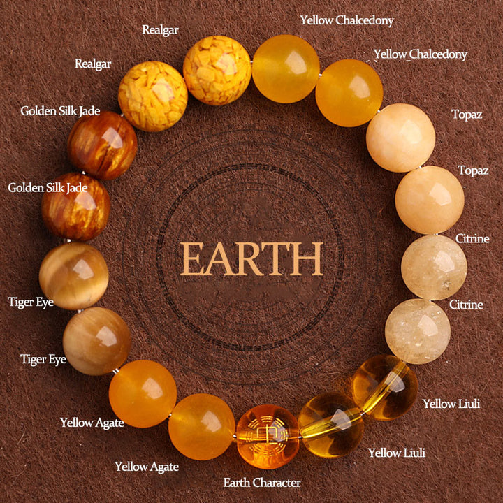 Buddha Stones Five Elements Various Agate Balance Luck Bracelet