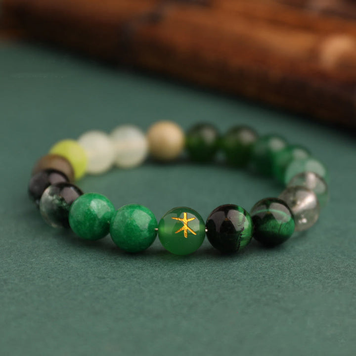 Buddha Stones Five Elements Various Agate Balance Luck Bracelet