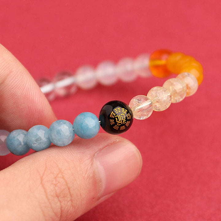 Buddha Stones Five Elements Various Agate Crystal Sun Stone Wisdom Bracelet - image 48