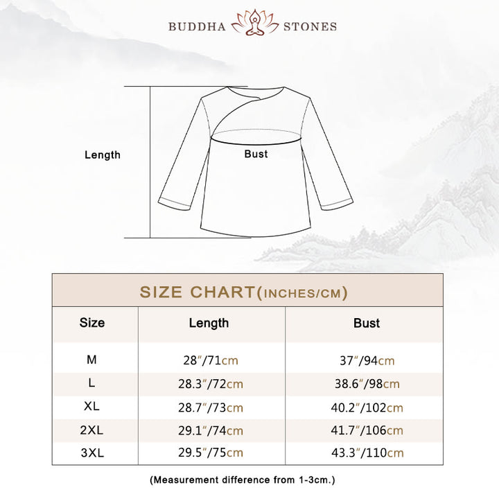 Buddha Stones 2Pcs Simple Design White Top Pants Meditation Yoga Zen Tai Chi Cotton Linen Clothing Women's Set - image 6
