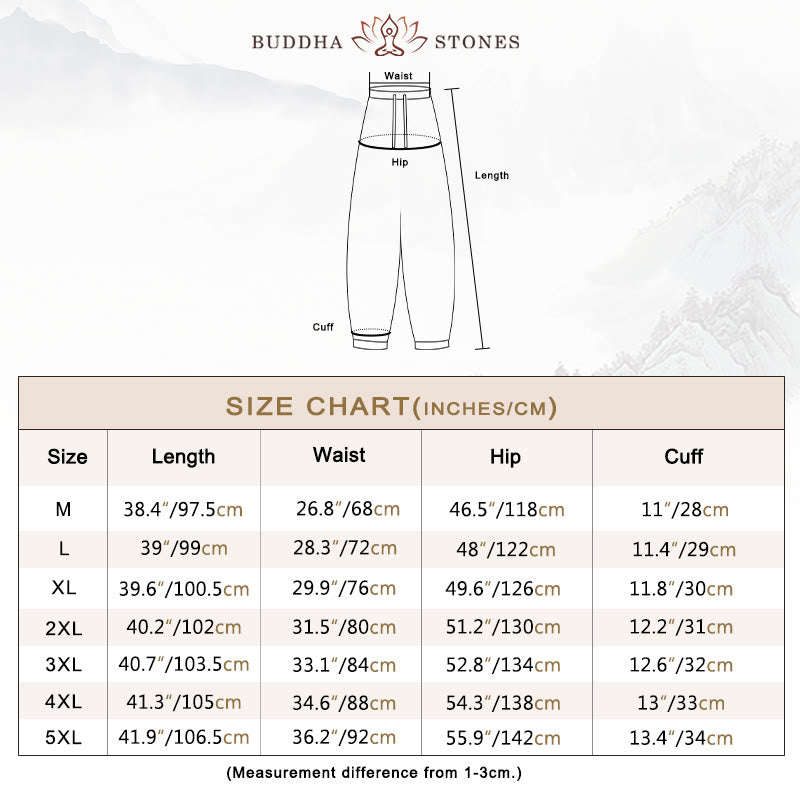 Buddha Stones Cotton Men's Drawstring Harem Pants With Pockets - image 5