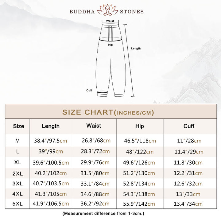 Buddha Stones Cotton Men's Drawstring Harem Pants With Pockets - image 5