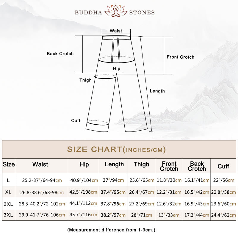 Buddha Stones Casual Cotton Linen High Waist Lace-up Wide Leg Pants With Pockets - image 4