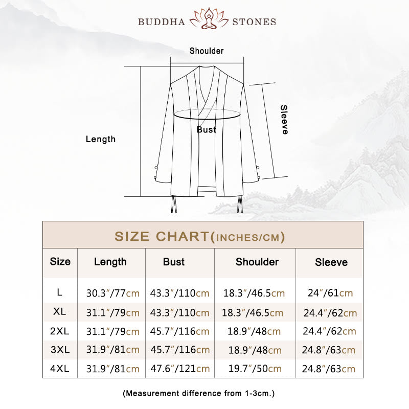 Buddha Stones Fall Chinese Hanfu Cotton Linen Men Jacket Clothing - image 4