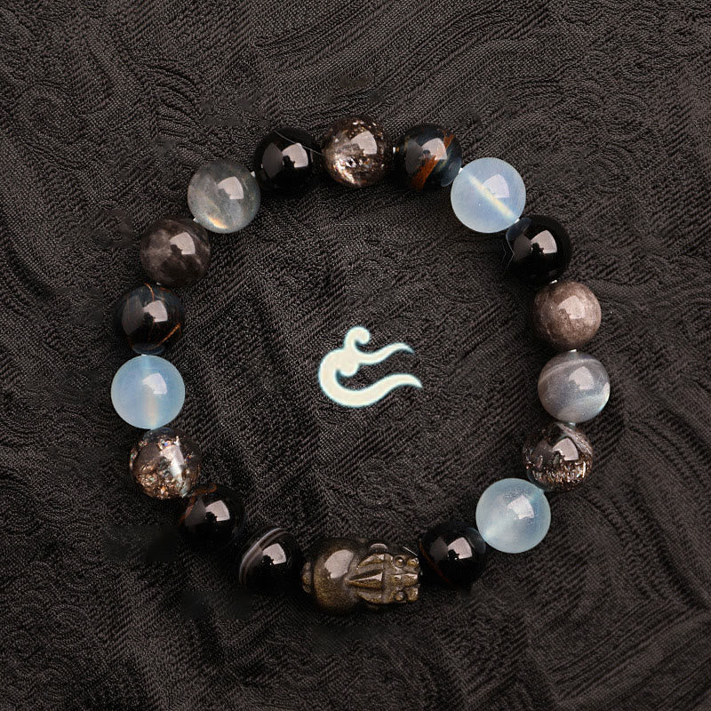 Buddha Stones Five Elements Various Agate Crystal Green Strawberry Quartz Moss Agate Green Phantom Luck Bracelet - image 24