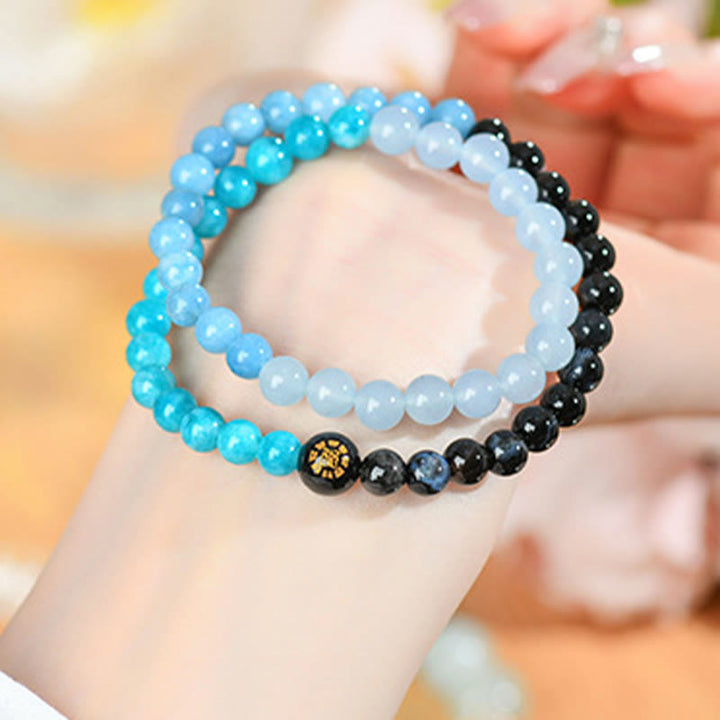 Buddha Stones Five Elements Various Agate Crystal Chalcedony White Crystal White Agate Luck Bracelet