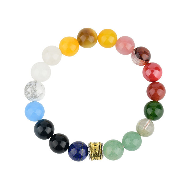 Buddha Stones Five Elements Various Agate Crystal Red Agate Gold Sheen Obsidian Yellow Agate Luck Bracelet