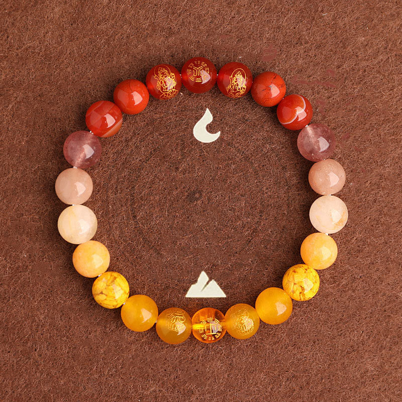 Buddha Stones Five Elements Various Agate Crystal South Red Agate Strawberry Quartz Sun Stone Citrine Luck Bracelet - image 11