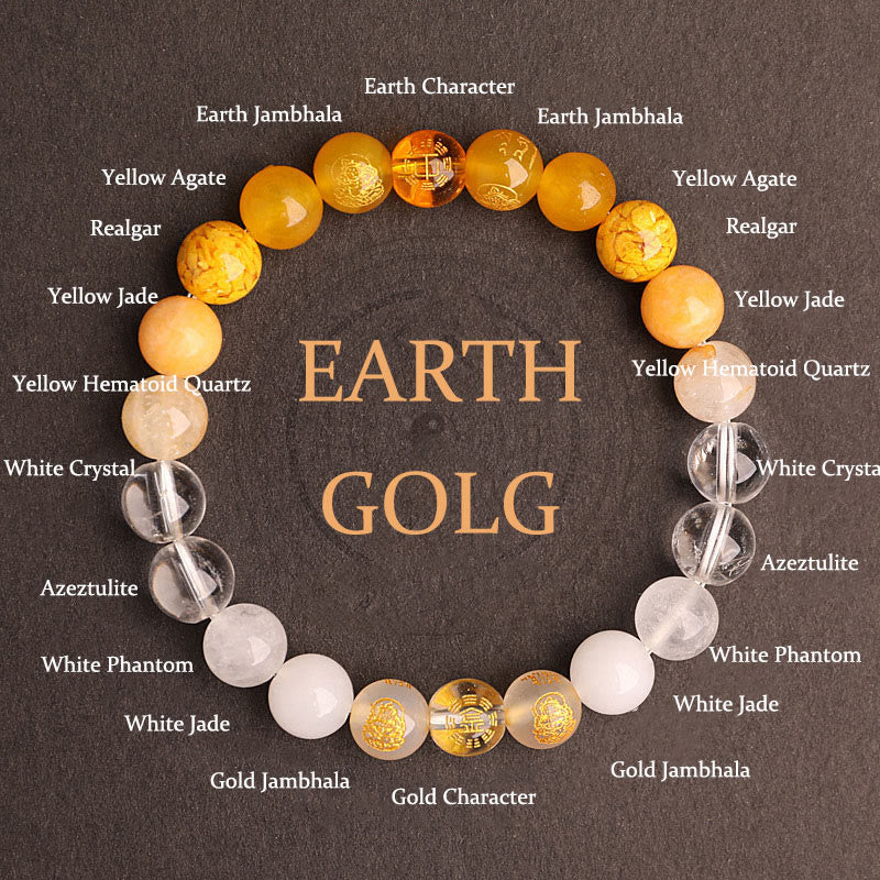 Buddha Stones Five Elements Various Agate Crystal South Red Agate Strawberry Quartz Sun Stone Citrine Luck Bracelet