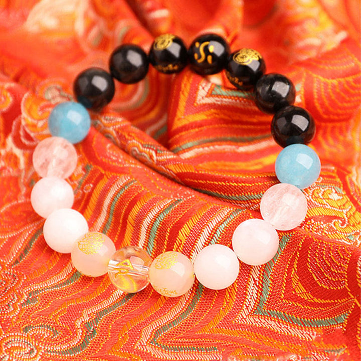 Buddha Stones Five Elements Various Agate Crystal South Red Agate Strawberry Quartz Sun Stone Citrine Luck Bracelet - image 41