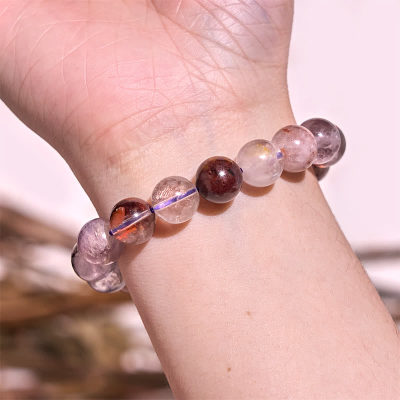 Buddha Stones Natural Purple Phantom Love Wisdom Bracelet