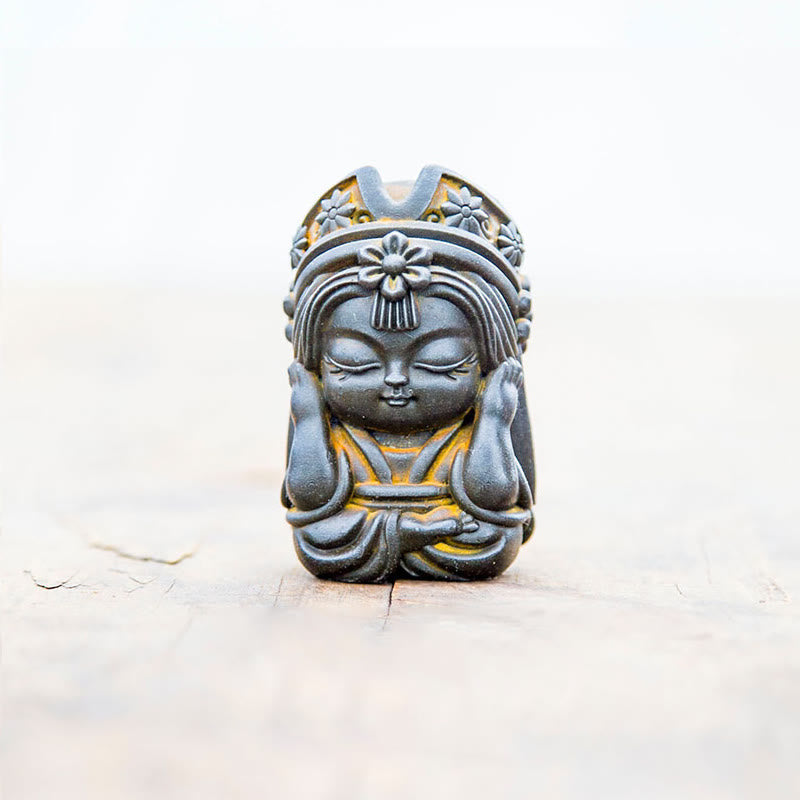 Buddha Stones Handmade Zakiram Iron Powder Rust Cast Resin Statue Zen Home Decoration