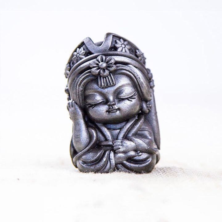 Buddha Stones Handmade Zakiram Iron Powder Rust Cast Resin Statue Zen Home Decoration