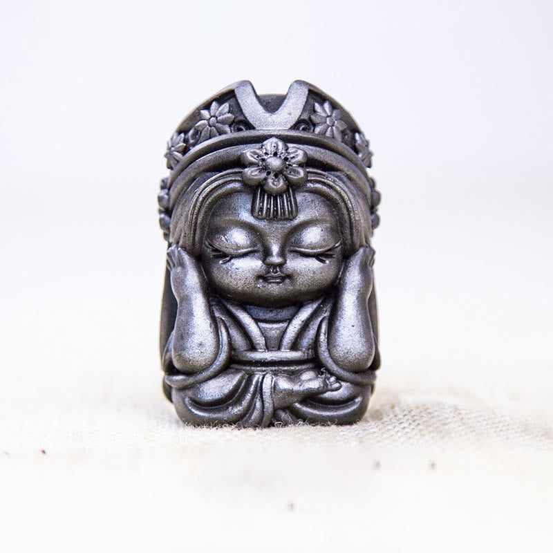 Buddha Stones Handmade Zakiram Iron Powder Rust Cast Resin Statue Zen Home Decoration