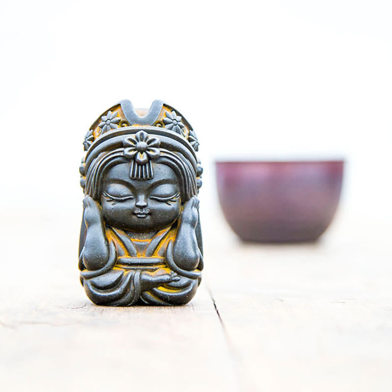 Buddha Stones Handmade Zakiram Iron Powder Rust Cast Resin Statue Zen Home Decoration