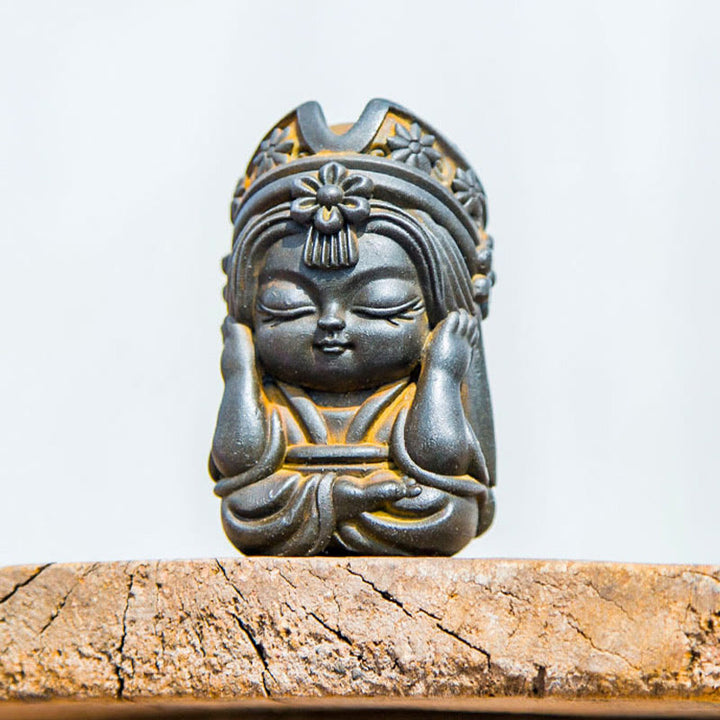 Buddha Stones Handmade Zakiram Iron Powder Rust Cast Resin Statue Zen Home Decoration