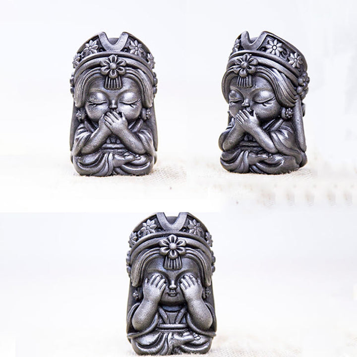 Buddha Stones Handmade Zakiram Iron Powder Rust Cast Resin Statue Zen Home Decoration