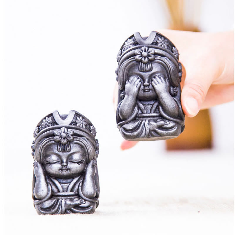 Buddha Stones Handmade Zakiram Iron Powder Rust Cast Resin Statue Zen Home Decoration