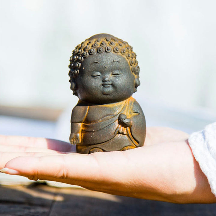 Buddha Stones Small Standing Lying Sitting Cute Buddha Iron Powder Rust Cast Resin Statue Home Decoration - image 11