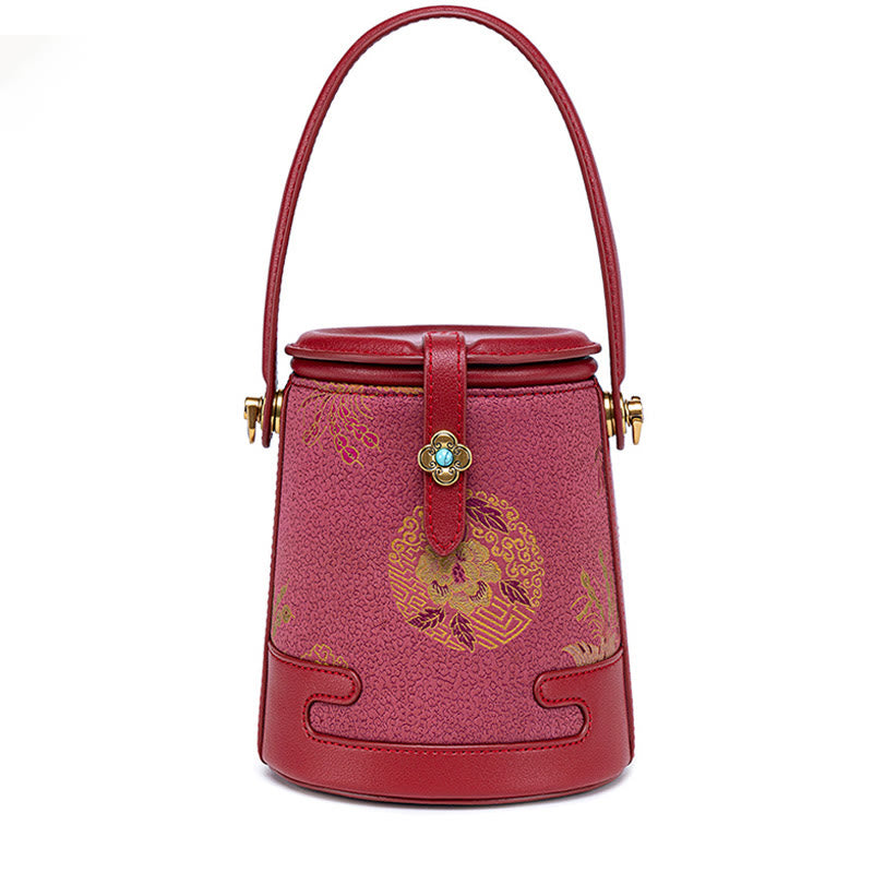 Buddha Stones Deer Crane Bamboo Flower Song Brocade Xiangyunsha Silk Crossbody Bag Hangbags