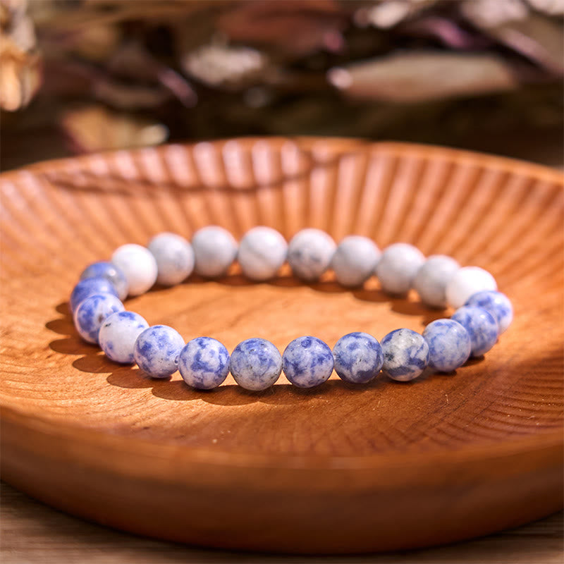 Buddha Stones Sodalite Picasso Jasper White Turquoise Intuition Bracelet