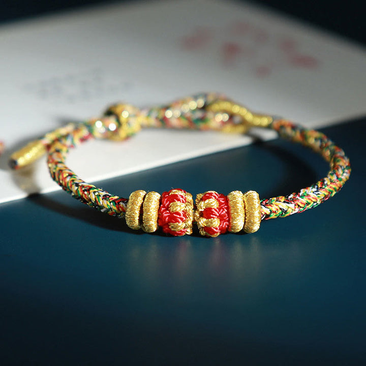 Buddha Stones Chinese Zodiac Natal Buddha Colorful Strings Luck Bracelet