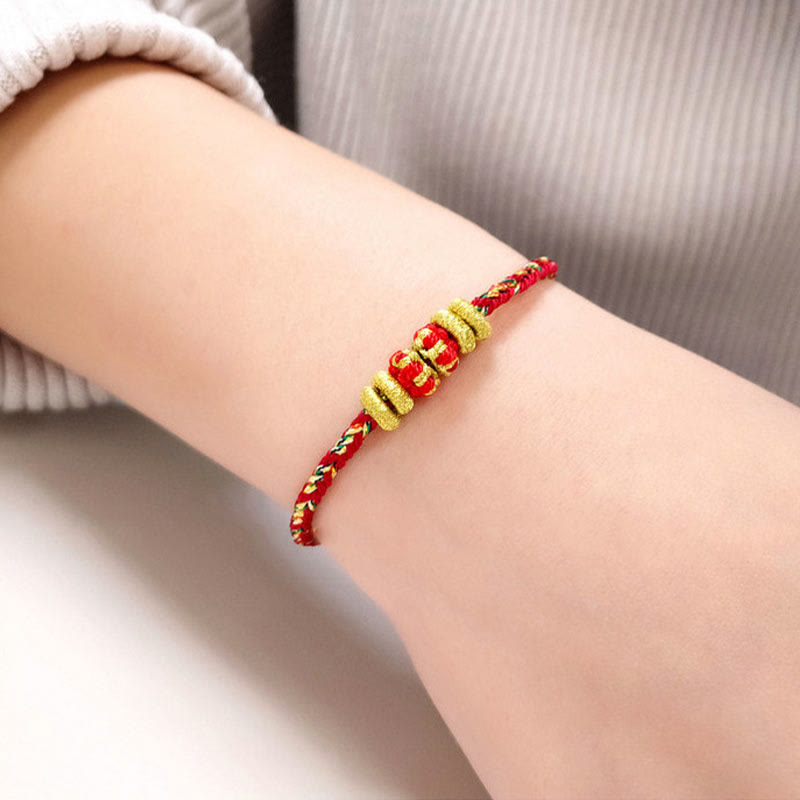 Buddha Stones Chinese Zodiac Natal Buddha Colorful Strings Luck Bracelet