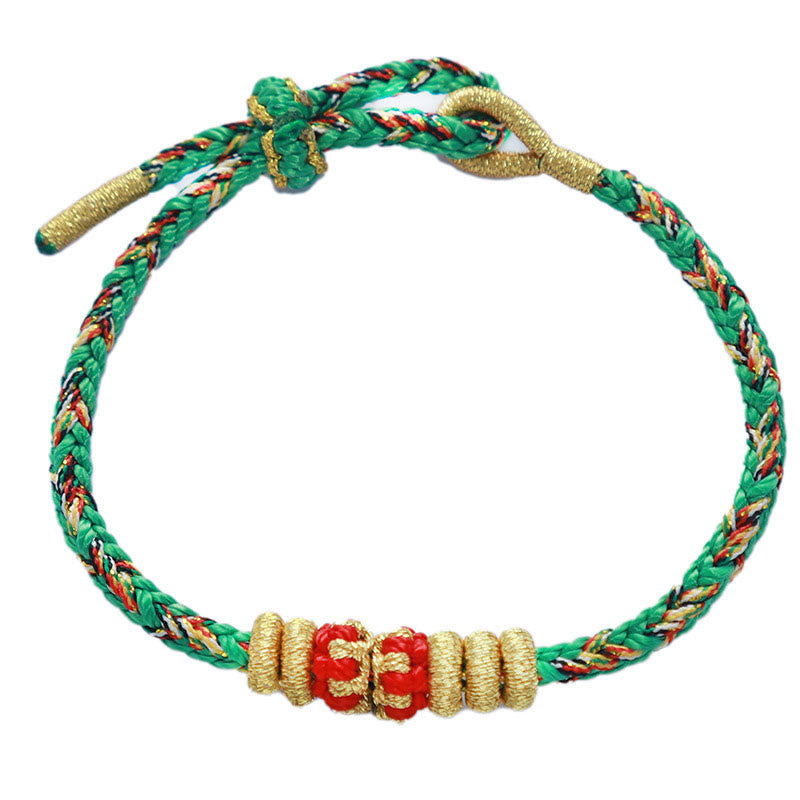 Buddha Stones Chinese Zodiac Natal Buddha Colorful Strings Luck Bracelet