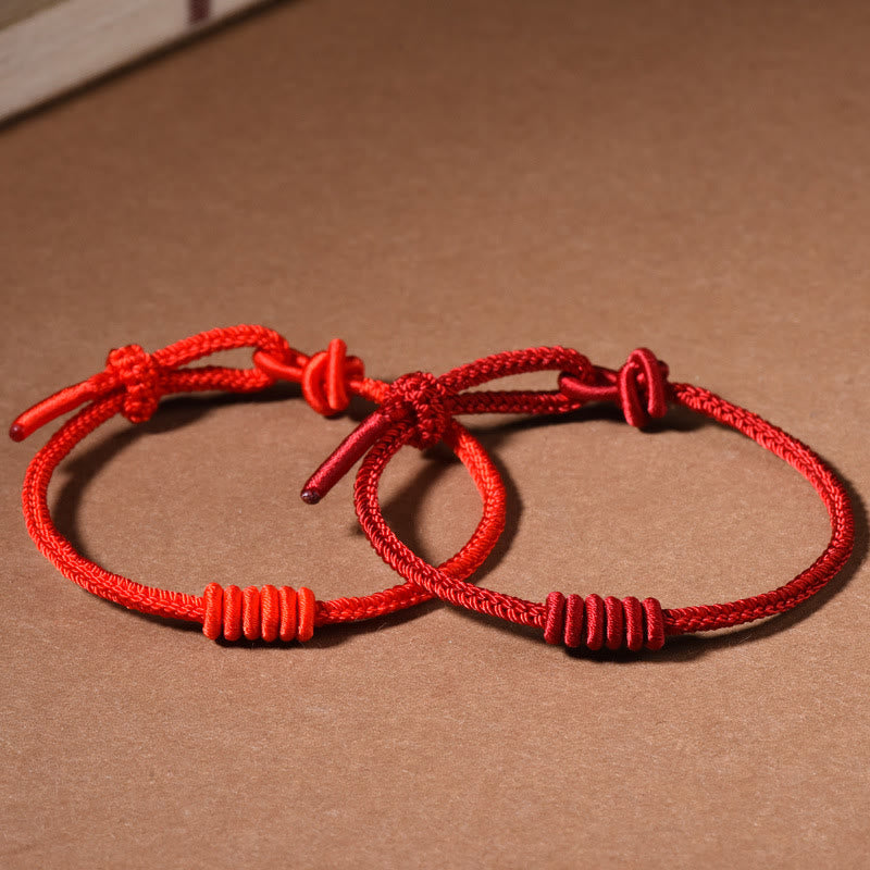 Buddha Stones Red String Eight Stranded Rope Strength Bracelet