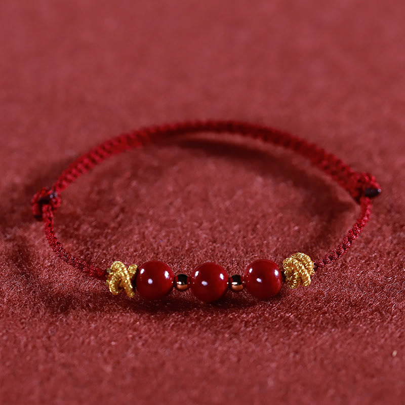 Buddha Stones Colorful String Cinnabar Calm Bracelet