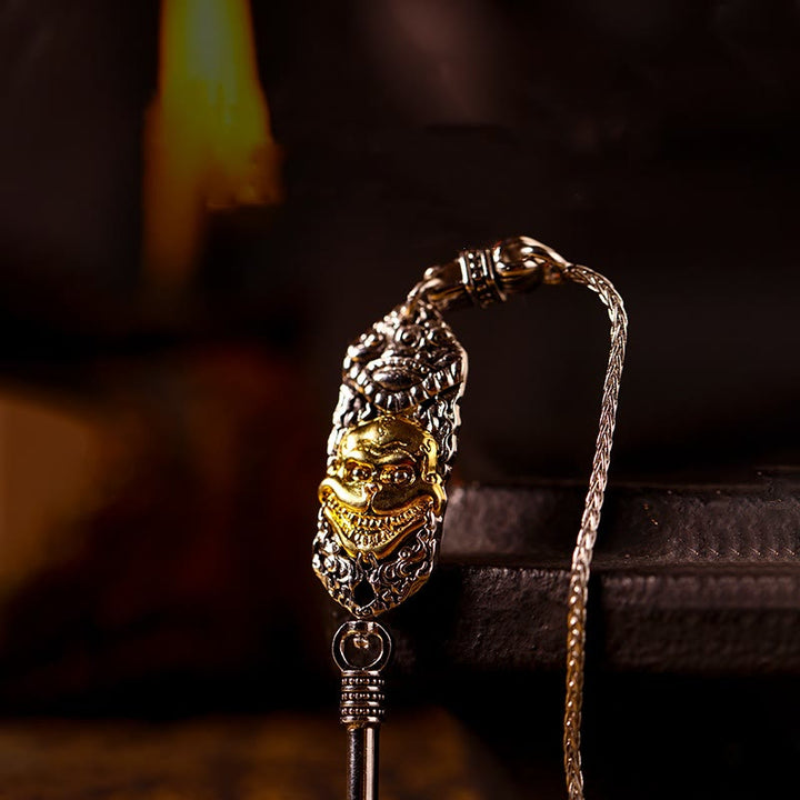 Buddha Stones 925 Sterling Silver Tibet Garuda Bird Dzi Bead Protection Necklace Pendant - image 23