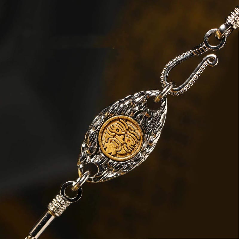 Buddha Stones 925 Sterling Silver Tibet Yellow Jambhala God of Wealth Dzi Bead Om Mani Padme Hum Happiness Necklace Pendant - image 18