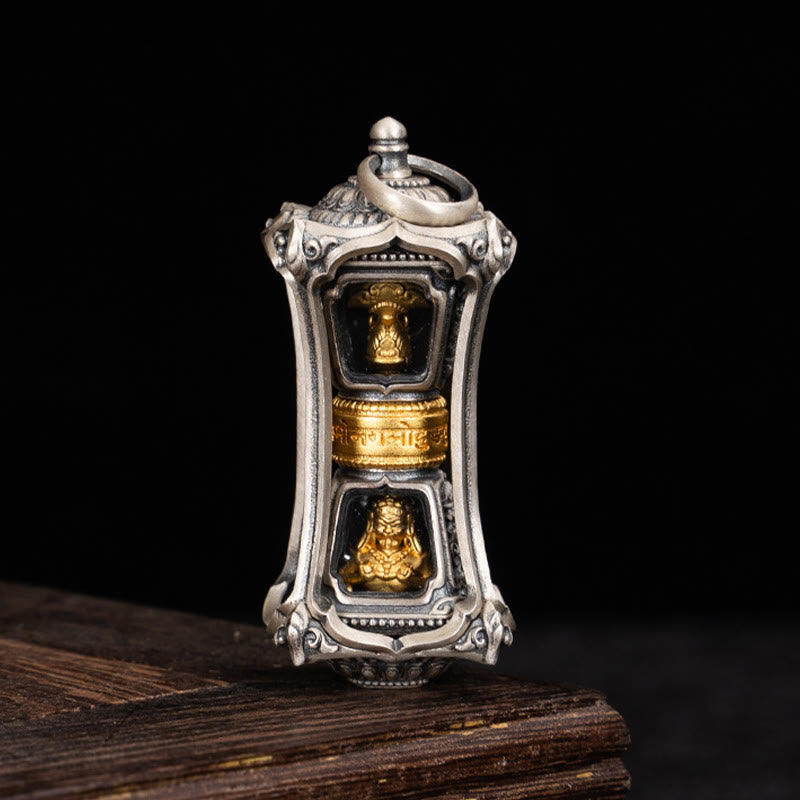 Buddha Stones 925 Sterling Silver Tibetan Zakiram Goddess of Wealth Blessing Necklace Pendant - image 1