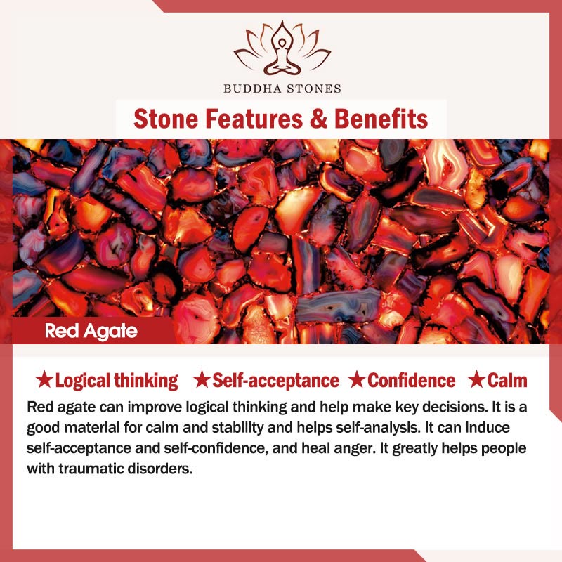 Buddha Stones Red Agate Tiger Eye Aquamarine Moonstone 925 Sterling Silver Confidence Necklace Pendant - image 5