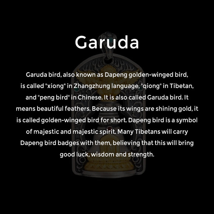 Buddha Stones 925 Sterling Silver Tibetan Garuda Bird Vajra Dorje Bell Protection Necklace Pendant - image 12