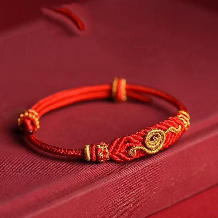 Buddha Stones Handmade Red String Eight Thread Peace Knot Year Of The Snake Protection Luck Braided Bracelet